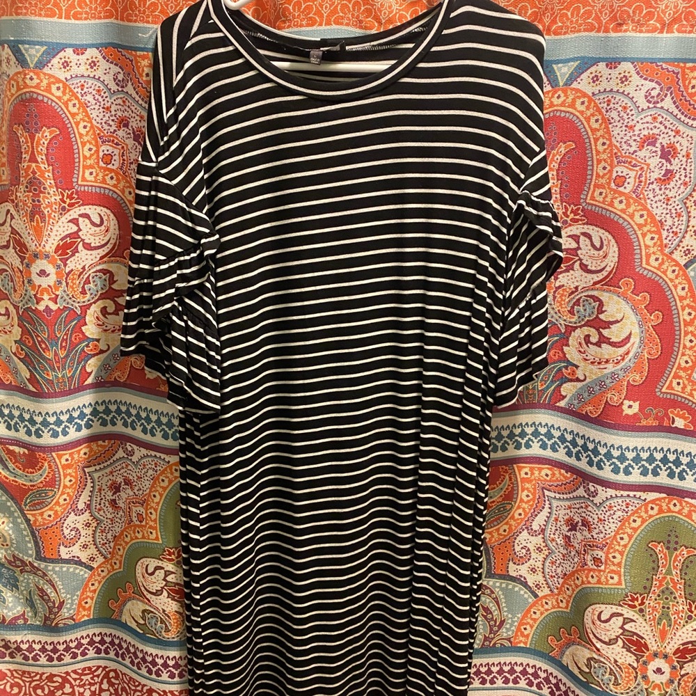 Black striped dress